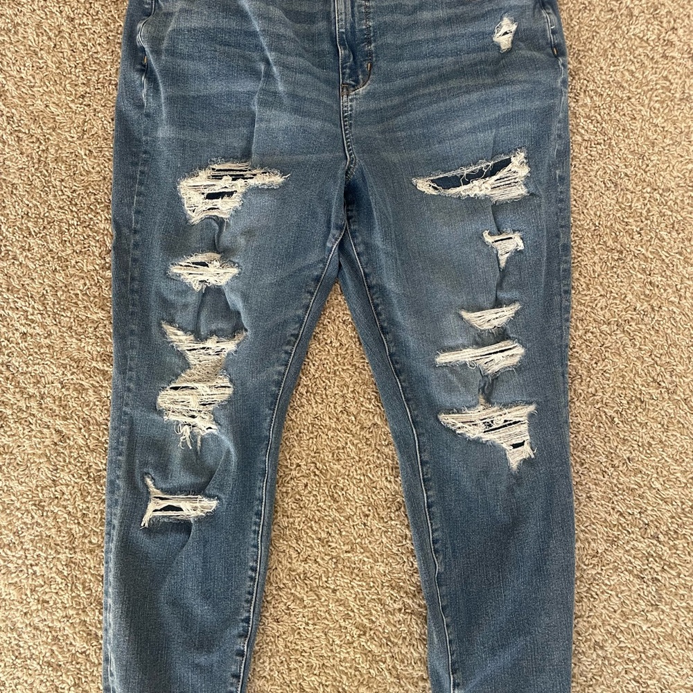 American Eagle Outfitters Ripped Blue Boyfriend Jeans